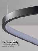 Axyaa Minimalist Round LED Pendant Light for Dining Living Kitchen Bedroom