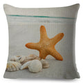 Axyaa Starfish Print Linen Pillowcase for Home & Car Decor