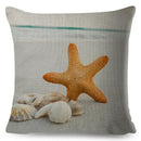 Axyaa Starfish Print Linen Pillowcase for Home & Car Decor