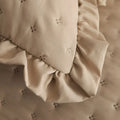 Axyaa Ruffle Pillowcase Set, Quilted Cotton Cover, White, 50*75cm