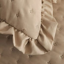Axyaa Ruffle Pillowcase Set, Quilted Cotton Cover, White, 50*75cm