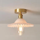 Wavy Glass Ceiling Light with Modern Brass Mount by Axyaa