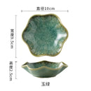 Axyaa Ceramic Lotus Tray Green | Jewelry Organizer Desktop Decor Storage Plate