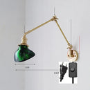 Axyaa Ceramic Copper LED Wall Lamp with Adjustable Long Arm Swing