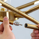 Golden Nordic Chandelier by Axyaa - LED Ceiling Light for Home Decor