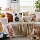 Axyaa Halloween Pillow Cover Pumpkin Ghost Spider Orange Black Home Decor