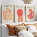 Pink Geometric Modern Paintings Set for Home Office Decor by Axyaa