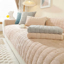 Axyaa Flannel Sofa Cover Slipcover 1/2/3 Seat Non-Slip Pet Solid Color Thicken Armrest Towel