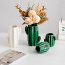 Axya Nordic Ceramic Cactus Vase Home Decor Modern Green Room Decoration