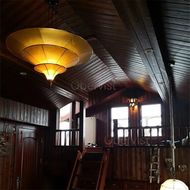 Axyaa Umbellate Paper Chandelier: Elegant Lighting for Home, Restaurant, Teahouse