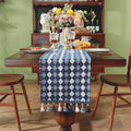 Axyaa Retro Tassel Jacquard Table Runner for Home Decor
