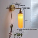 Axyaa Ceramic Gold Brass Wall Light Indoor Switch Modern Nordic LED Bedside Lamp