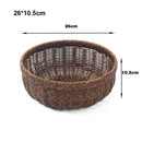 Axyaa Retro Rattan Fruit Plate | Handheld Woven Snack Basket & Candy Organizer