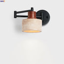 Axyaa Nordic Swing Arm Wall Lamp Yellow Travertine LED Interior Lighting