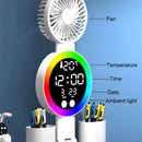 Axyaa Rechargeable Study Lamp with Fan, Clock Display, and LED Reading Light