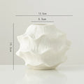 Axyaa White Ceramic Calabash Vase for Room Decoration and Floral Arrangement