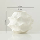 Axyaa White Ceramic Calabash Vase for Room Decoration and Floral Arrangement