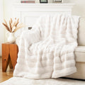 Axyaa Faux Rabbit Fur Throw Blanket