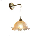 Axyaa Amber Glass LED Wall Lamp with Pull Chain Switch