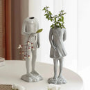 Modern Axyaa Abstract Human Figure Sculpture Ceramic Vase for Home Decor