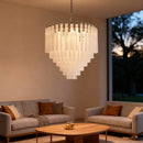 Axyaa Nordic Glass Luster Chandelier, High-End Home Hanging Light for Living Room