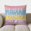Easter Bunny Pillow Cover with Flowers and Eggs - Axyaa