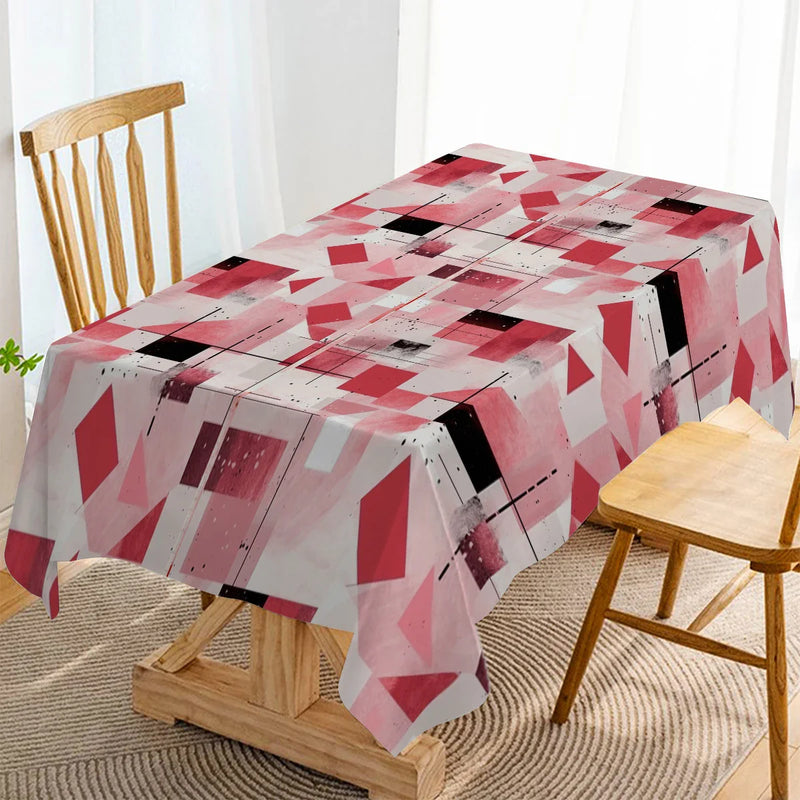 Axyaa Waterproof Geometric Plaid Stripes Tablecloth for Kitchen Home Decor