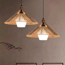 Axyaa Hemp Rope Chandelier: Japanese Wabi Sabi Pendant Lamp for Living Room Decor