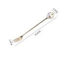 Axyaa Flower Dessert Spoon Fork Set Stainless Steel Coffee Tea Ice Cream Kitchen Tableware