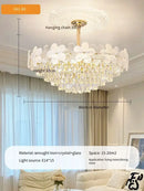 Axyaa Modern Minimalist Crystal Chandelier for Living Room, Bedroom, and Dining Room