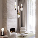 Axyaa Nordic Glass LED Pendant Light for Living Room, Bedroom, Dining Room