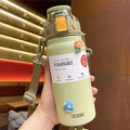 Axyaa Stainless Steel Vacuum Flask with Straw and Portable Strap