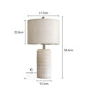 Axyaa Retro Fabric Ceramic Table Lamp Nordic Minimalist LED Desk Light for Home Decor