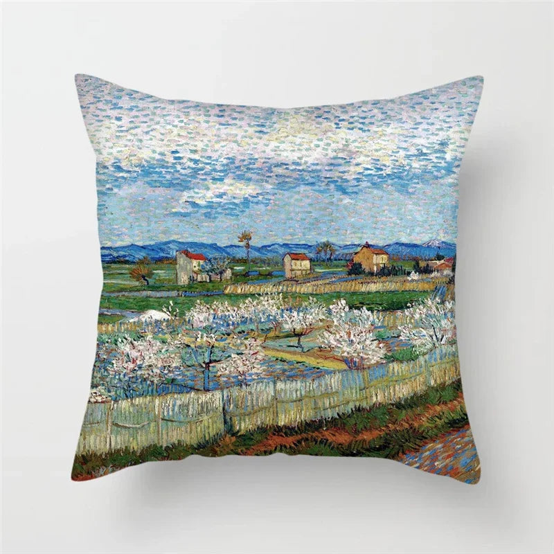 Axyaa Van Gogh Mandala Floral Throw Pillow Cover for Home Decor