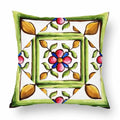 Axyaa Green Leaf Moroccan Flowers Cushion Cover 45X45cm