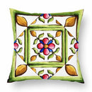 Axyaa Green Leaf Moroccan Flowers Cushion Cover 45X45cm