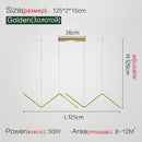 Axyaa Geometric LED Chandelier Modern Minimalist Line Art Pendant Lamp Home Decor