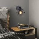 Axyaa Modern Metal Cage Wall Lights Bedroom Retro Industrial Lighting