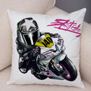 Axyaa Extreme Sports Motorcycle Pattern Cushion - Cartoon Design for Home & Car