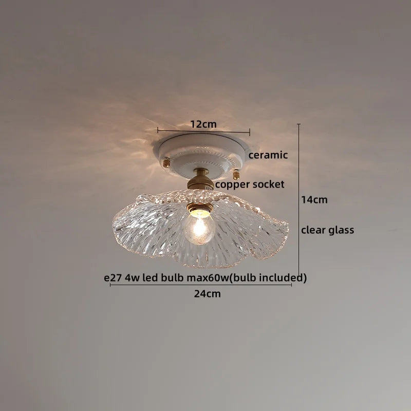 Axyaa Ceramic LED Ceiling Light - Creamy White Nordic Indoor Lamp