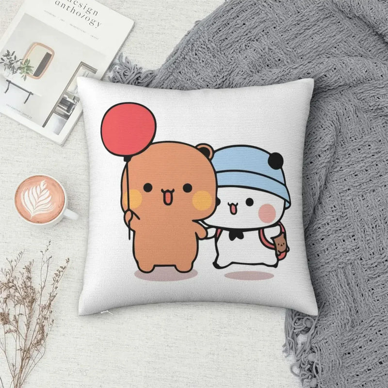 Axyaa Bear and Panda Bubu Dudu Balloon Pillowcase Polyester Creative Zip Home Cushion Cover