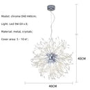 Axyaa Nordic Dandelion Chandelier Gold/Chrome Crystals Pendant Lights Bar Lamp