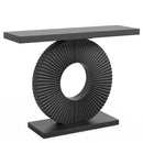 Axyaa Geometric Base Wood Console Table, 40" Entryway Sofa Table, Modern Narrow Long Table