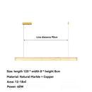 Axyaa Marble LED Pendant Light: Modern Linear Hanging Lamp for Various Spaces