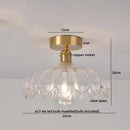 Axyaa Green Glass LED Ceiling Light Modern Home Decor Iron Copper Lampara Techo