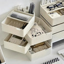 Axyaa Rotating Desk Organizer for Student Dorm Storage, Transparent Multi-Layer Stationery Box