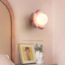Axyaa Kids Flower LED Wall Light - White Pink Resin Decoration