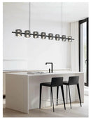 Axyaa Glass Italian Kitchen Chandelier for Dining Room | Minimalist Restaurant Pendant Light
