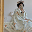 Axyaa Cartoon Puppy Fleece Blanket | Double-Layer Thick Warm Throw | Soft Plush Plaid