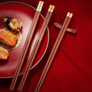 Axyaa Wooden Chopsticks Set - Handmade Japanese Natural Wood, Reusable, Non-Slip, Easy-to-Use